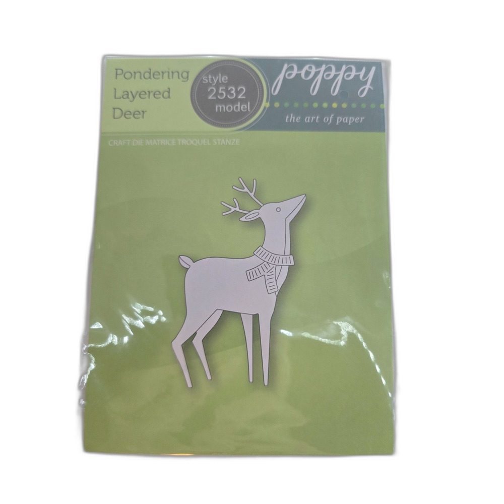 Poppystamps Pondering Layered Deer Craft Die 2532 Christmas Winter NEW